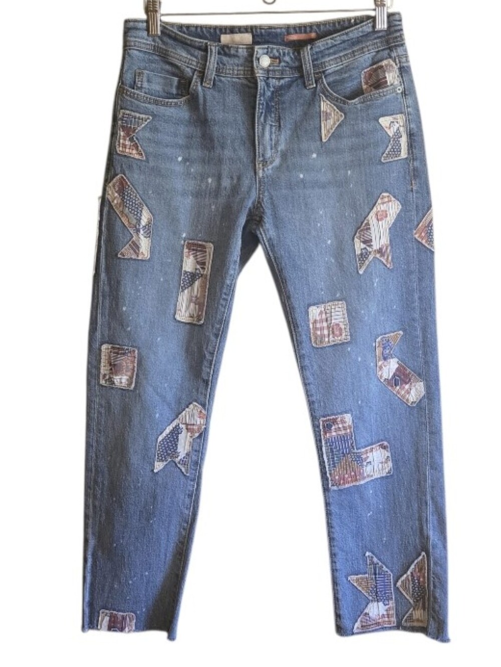 Pilcro Anthropologie Patchwork Slim Boyfriend Jeans